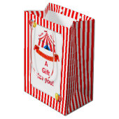 キュートサーカスバースデーパーティーサンキューレッド ミディアムペーパーバッグ (裏面アングル)