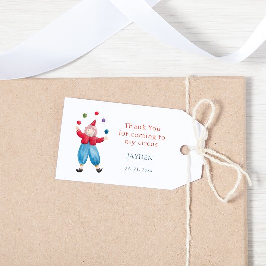 キュートサーカス子供の誕生日ありがとう ギフトタグ
