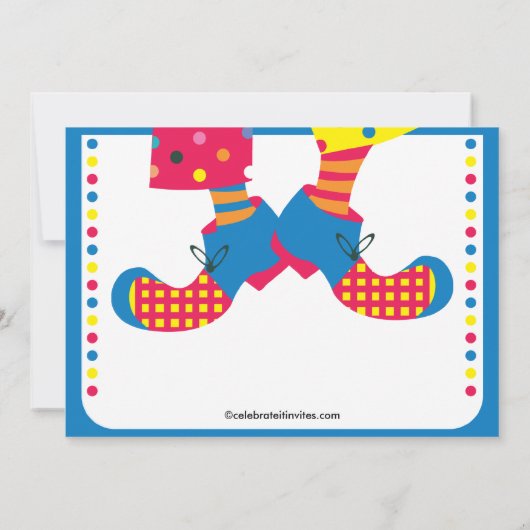 キュートサーカス子供の誕生日パーティの招待状 招待状 (裏面)