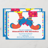 キュートサーカス子供の誕生日パーティの招待状 招待状 (正面/裏面)