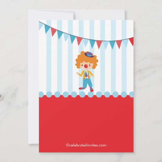 キュートサーカス子供の誕生日パーティの招待状 招待状 (裏面)