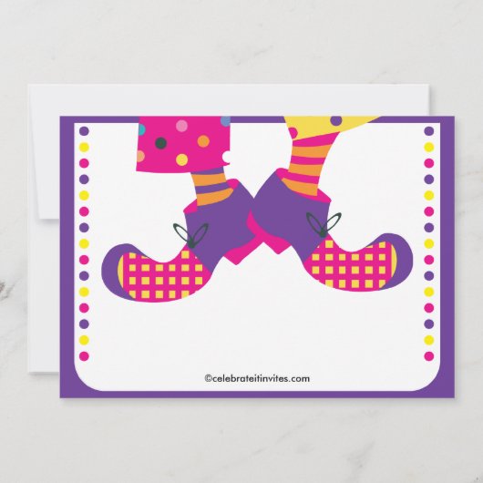 キュートサーカス子供の誕生日パーティの招待状 招待状 (裏面)