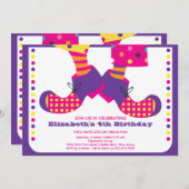 キュートサーカス子供の誕生日パーティの招待状 招待状 (正面/裏面)