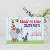 キュートサーカス子供の誕生日パーティの招待状 招待状 (スタンド正面)