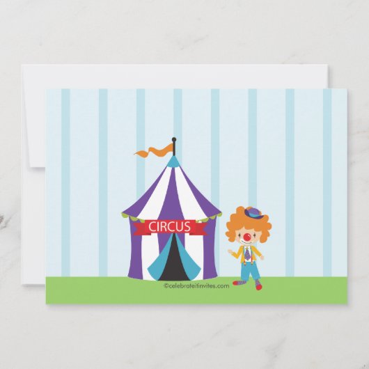 キュートサーカス子供の誕生日パーティの招待状 招待状 (裏面)