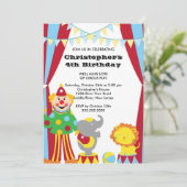 キュートサーカス子供の誕生日パーティの招待状 招待状 (スタンド正面)