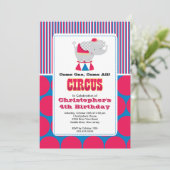 キュートサーカス子供の誕生日パーティの招待状 招待状 (スタンド正面)