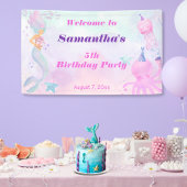 キュートザシーマーメイド子供の誕生日へようこそ 横断幕