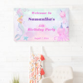 キュートザシーマーメイド子供の誕生日へようこそ 横断幕 (インサイチュ)