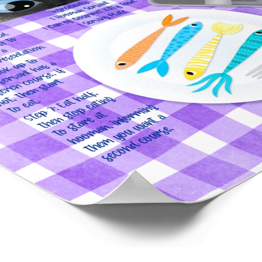 キュートシおもしろいアメスキャットブレックファーストレシピ ポスター (角)