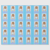 キュートシェットランド・ シープドッグシェットランドシェプドッグハッピーバースデー ラッピングペーパー (フラット)