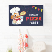 キュートシェフキッズピザ誕生日パーティー 横断幕 (インサイチュ)