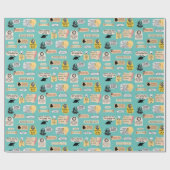 キュートシェークスピア引用文ティール(緑がかった色)文芸家 ラッピングペーパー (フラット)