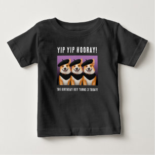 キュートシックコーギドッグズイープイープホイップホレーハッピーバースデー ベビーTシャツ