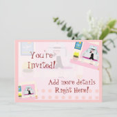 キュートシックスステファニースウィートレトロキャラクターアート 招待状 (スタンド正面)