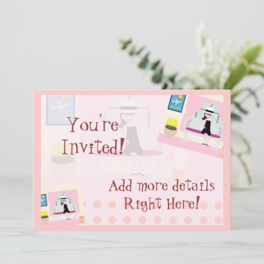 キュートシックスステファニースウィートレトロキャラクターアート 招待状 (スタンド正面)