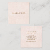 キュートシックライトピンク美しいサロン スクエア名刺 (正面/裏面)