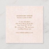 キュートシックライトピンク美しいサロン スクエア名刺 (裏面)