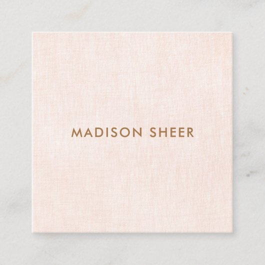 キュートシックライトピンク美しいサロン スクエア名刺 (正面)