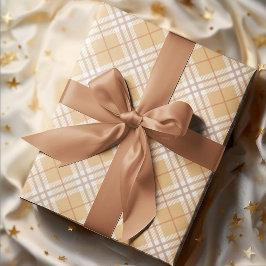 キュートシック秋秋タータンチェックプレイド ラッピングペーパー