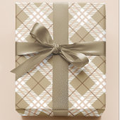 キュートシック秋秋タータンチェックプレイド ラッピングペーパー