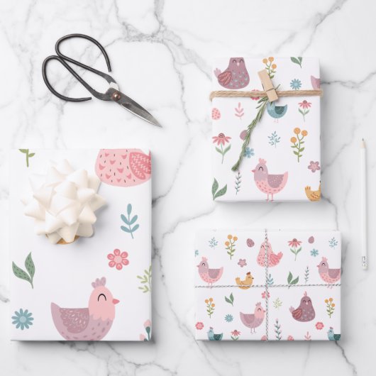 キュートシック誕生日 ラッピングペーパーシート (正面)