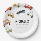 キュートシティカーズ交通誕生日紙プレート ペーパープレート (正面)