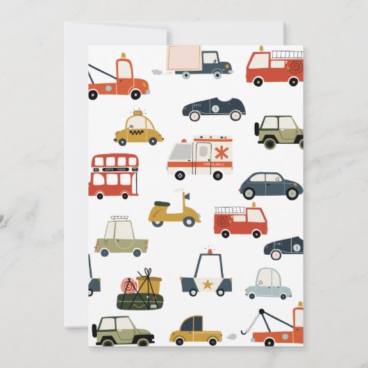 キュートシティカーズ誕生日招待状 招待状 (裏面)