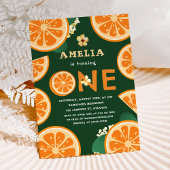 キュートシトラスオレンジベビーファースト誕生日 招待状