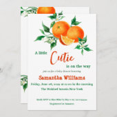 キュートシトラスリトルかわいこちゃんオレンジベビーシャワー 招待状 (正面/裏面)