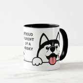 キュートシベリアハスキーカスタム文字マグ マグカップ (正面右)