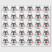 キュートシベリアハスキーカスタム文字 ラッピングペーパー (フラット)