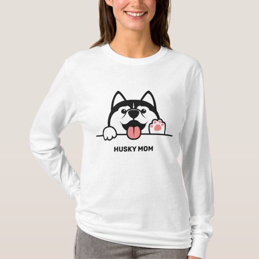 キュートシベリアハスキーカスタム文字 Tシャツ (正面)