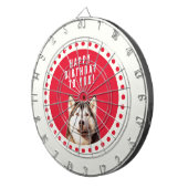 キュートシベリアハスキードッグハッピーバースデー ダーツボード (正面右)