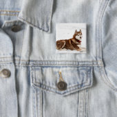 キュートシベリアハスキーポートレート 缶バッジ (インサイチュ)