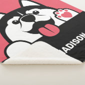 キュートシベリアハスキー名前をカスタムする&カラー シェルパブランケット (3/4)