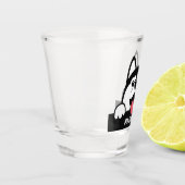 キュートシベリアハスキー名前をカスタムする ショットグラス (左)