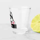 キュートシベリアハスキー名前をカスタムする ショットグラス (右)