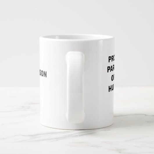 キュートシベリアハスキー名前をカスタムする&文字 ジャンボコーヒーマグカップ (裏面)