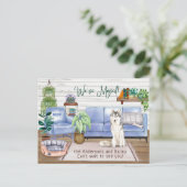 キュートシベリアンハスキーコージーニューホームムーブ 案内ポストカード (スタンド正面)