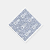 キュートシャギードッグブルーアンドホワイトコテージコア スタンダードカクテルナプキン (角)