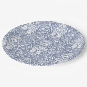 キュートシャギードッグブルーアンドホワイトコテージコア ペーパープレート (アングル)