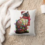 キュートシャム猫好きおもしろいクリスマスホリデーギフト クッション (ブランケット)