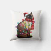 キュートシャム猫好きおもしろいクリスマスホリデーギフト クッション (裏面)