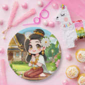 キュートシャメスガール紙プレート ペーパープレート (パーティー)