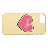 キュートシャンパンカラー赤いハート Case-Mate iPhoneケース (裏面(横))