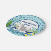 キュートシャーク海ハッピーバースデー ペーパープレート (アングル)