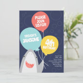 キュートシャーク種子供の誕生日招待状 招待状 (スタンド正面)