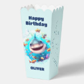 キュートシャーク1stバースデーネーム男の赤ちゃんポップコーン フェイバーボックス (裏面)