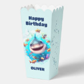 キュートシャーク1stバースデーネーム男の赤ちゃんポップコーン フェイバーボックス (正面)